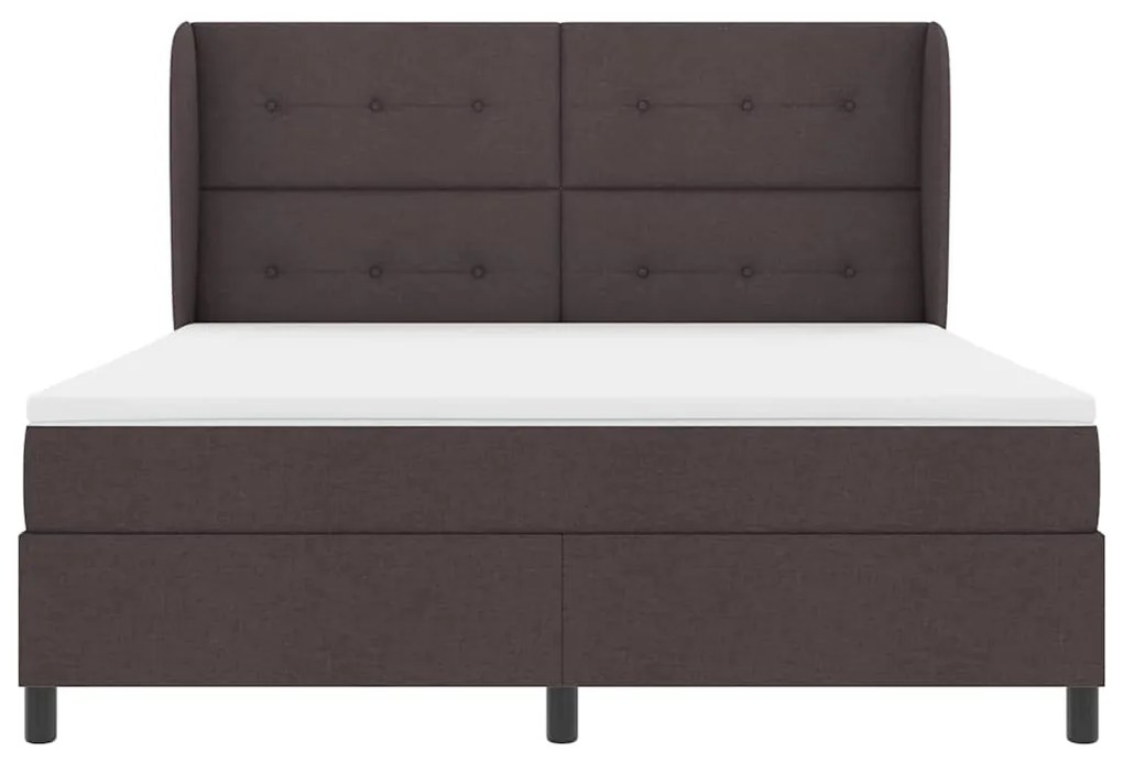 Cama Box com Colchão Marrom Escuro, 180x200 cm, Tecido