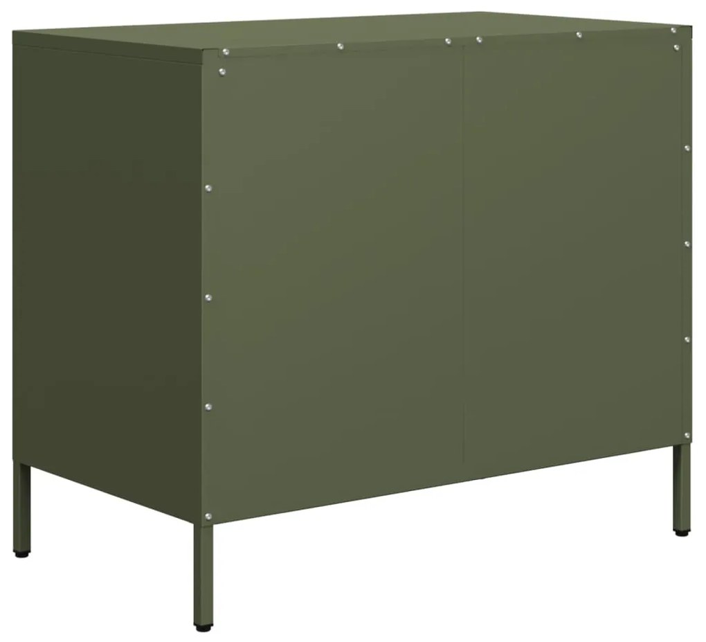 Aparador 68x39x58,5 cm aço laminado a frio verde-azeitona