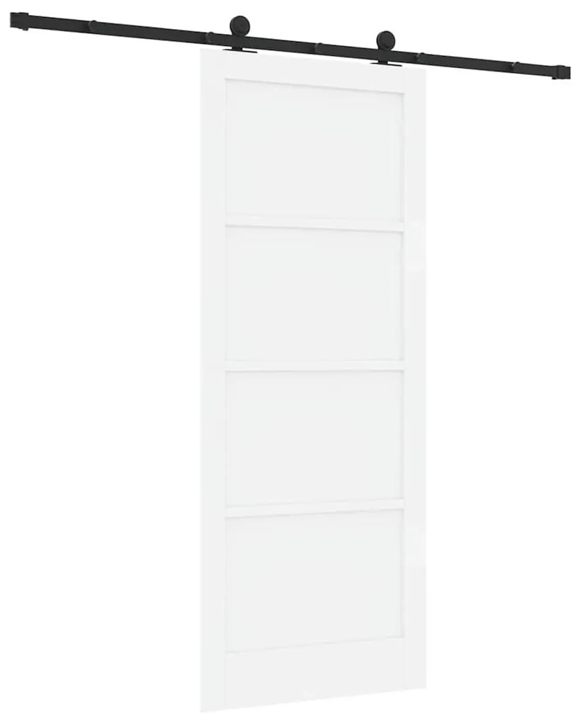 Porta Deslizante com Conjunto de Ferragens 'ORKDAL'Branca Madeira Maci