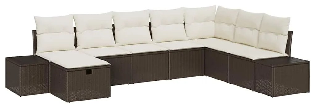 Conjunto de Sofás de Jardim com 8 Peças e Almofadas em Rattan Poliéste