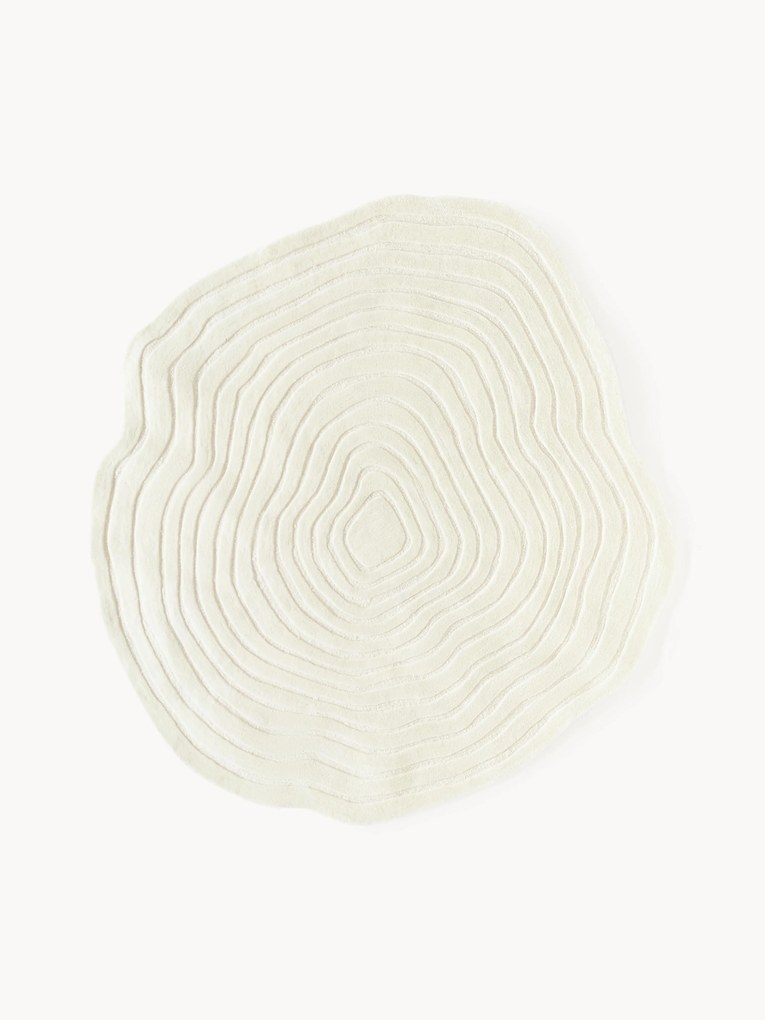 Tapete em lã artesanal com forma orgânica Niria