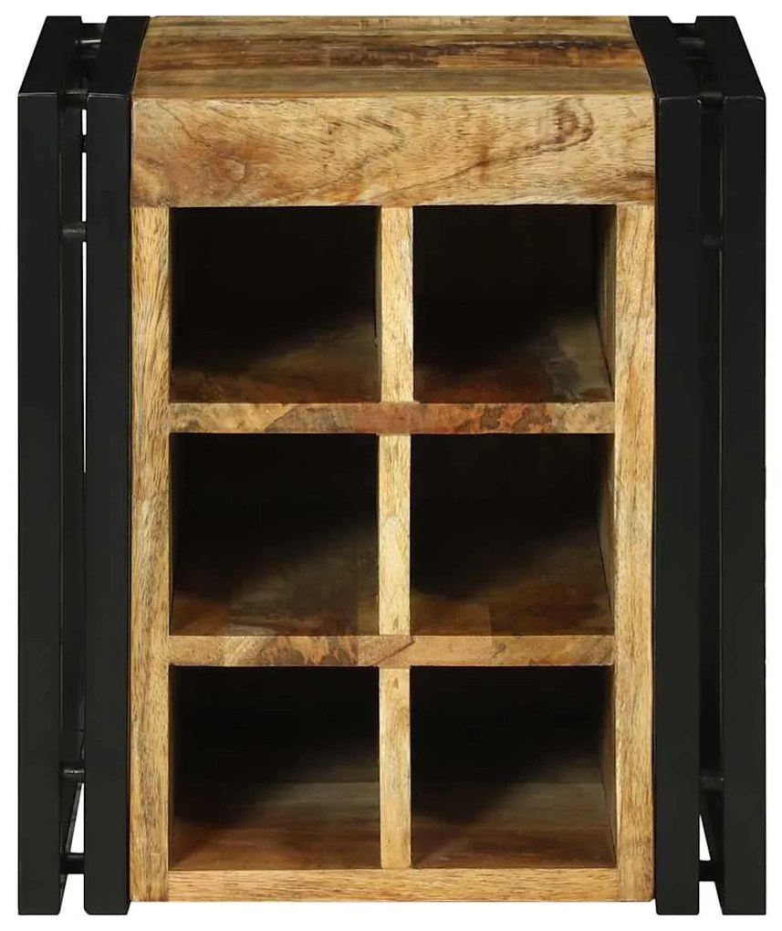 Rack de Vinho 34,5 x 35 x 39 cm Madeira Sólida de Mangueira Rústica