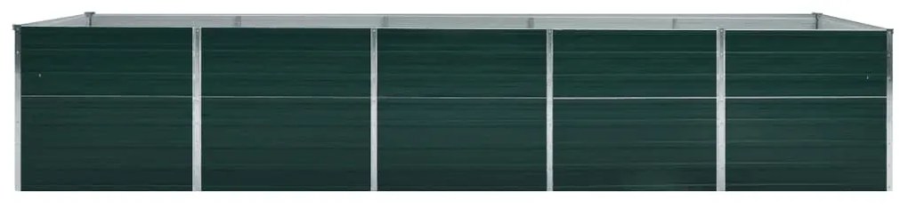 Canteiro elevado de jardim 400x80x77cm aço galvanizado verde