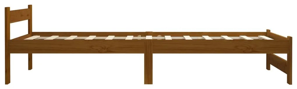 Estrutura de cama 90x200 cm madeira pinho maciço castanho mel