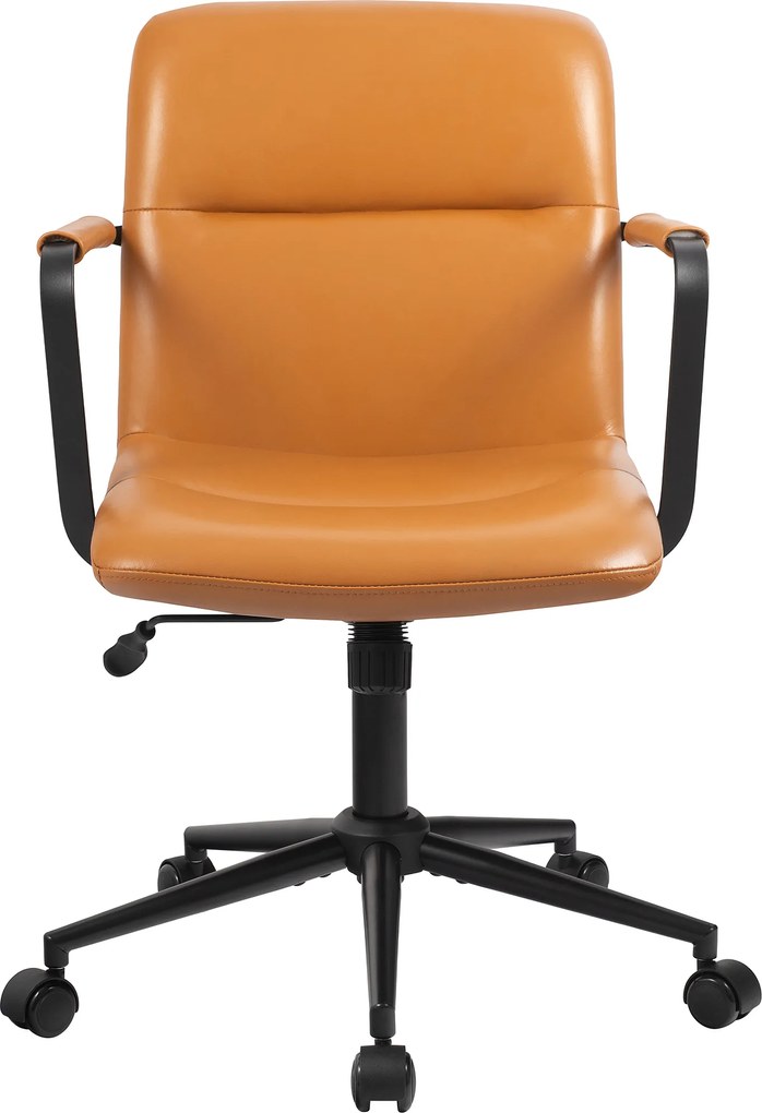 Cadeira de Escritório Hilda Couro Genuíno Castanho