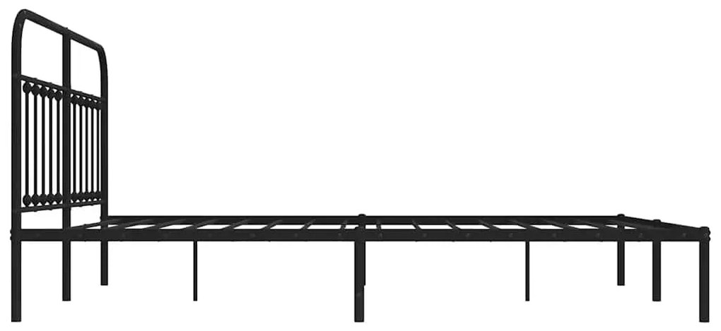 Estrutura de cama com cabeceira 183x213 cm metal preto