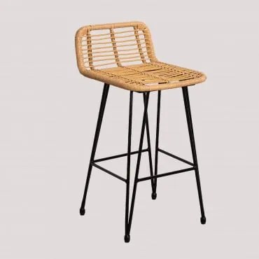 Banco Alto De Rattan Sintético (66,5cm) Meibel Natural - Sklum