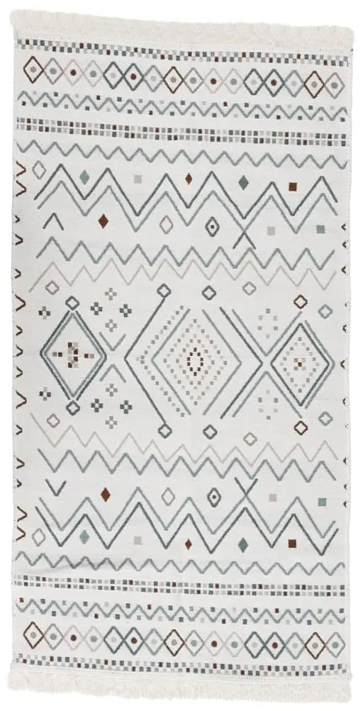 vidaXL Tapete 160x230 cm algodão bege e azul