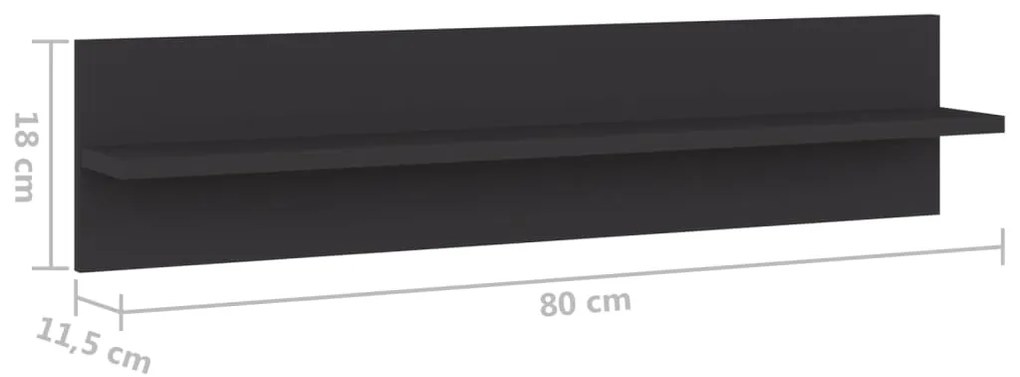 Estantes de parede 4 pcs derivados de madeira cinzento