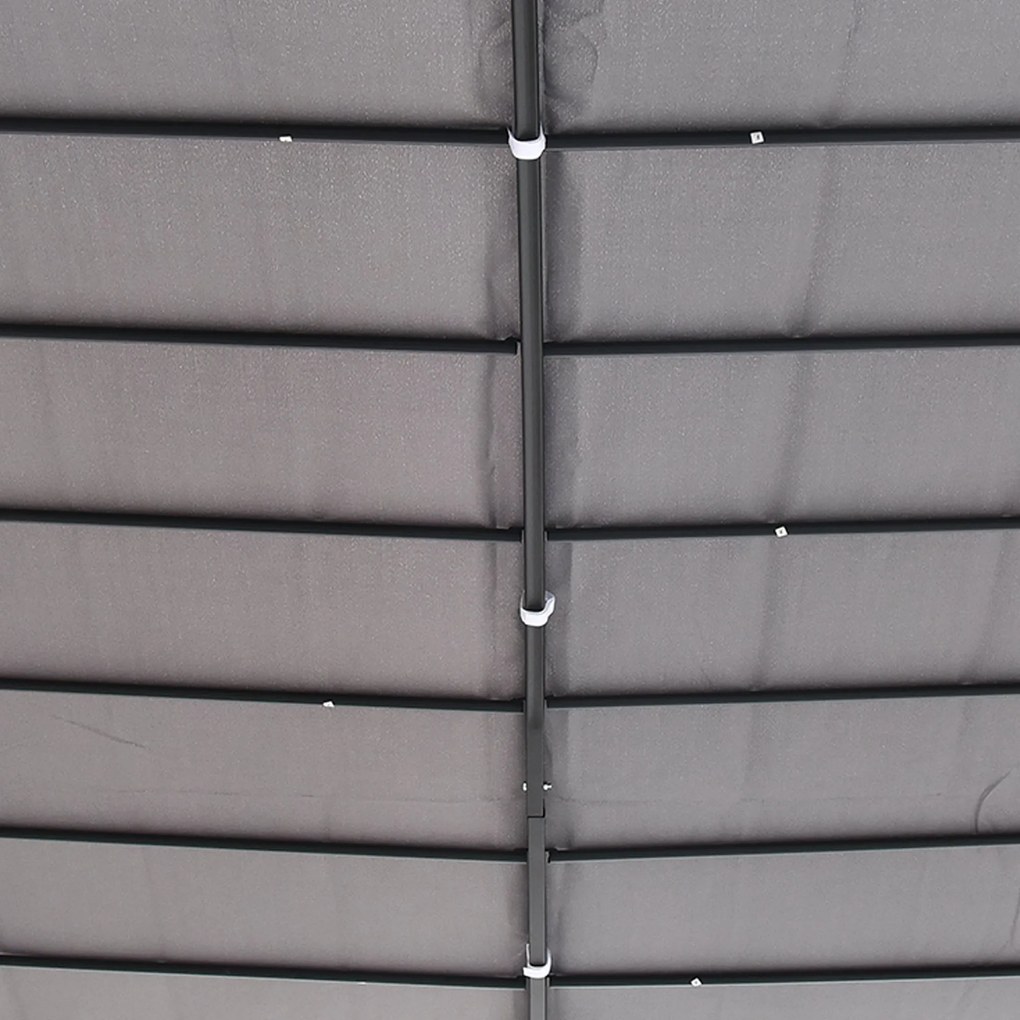 Pergula de jardim 3x3m Gazebo com Toldo e 4 Furos de Drenagem para Pát