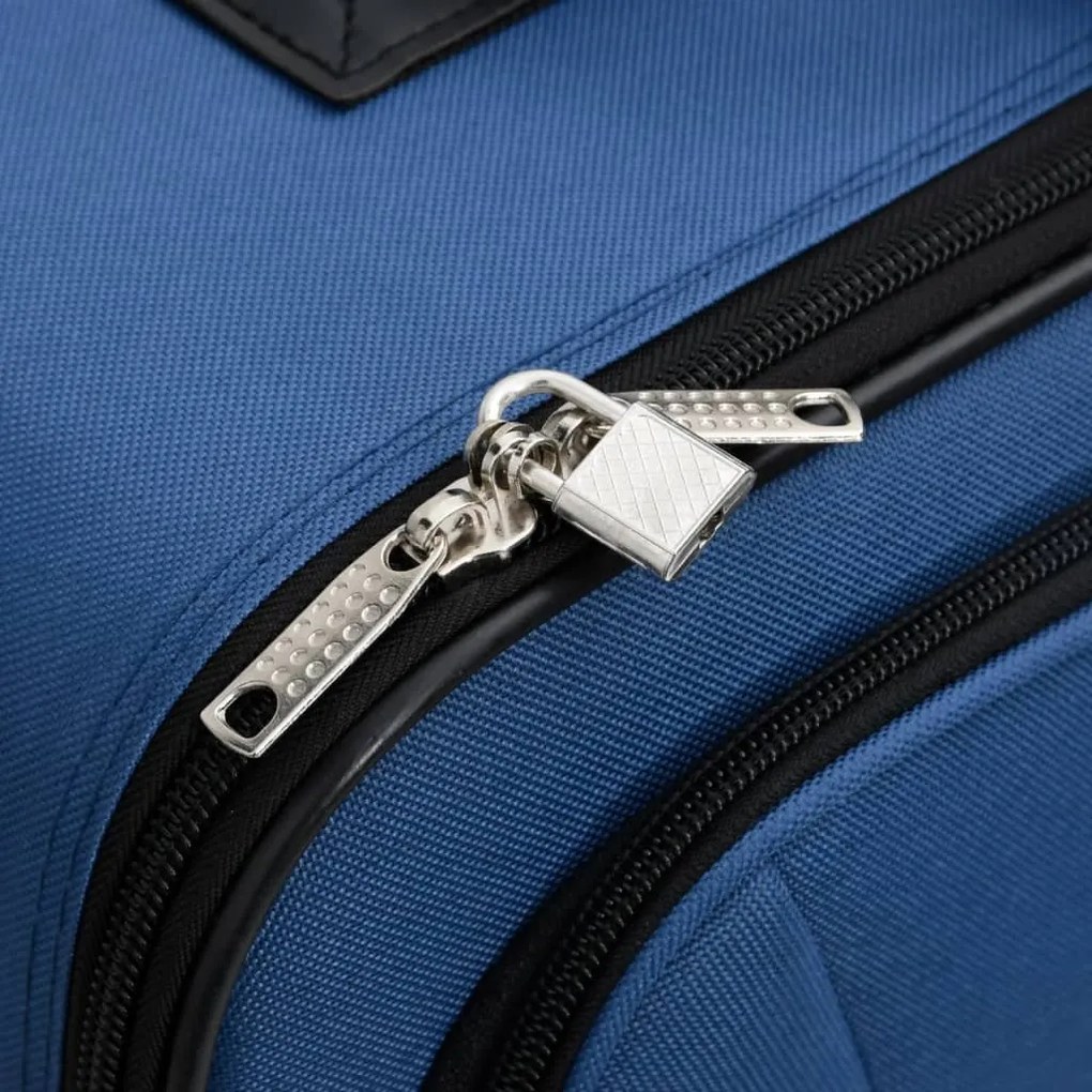 5 pcs conjunto malas de viagem tecido azul