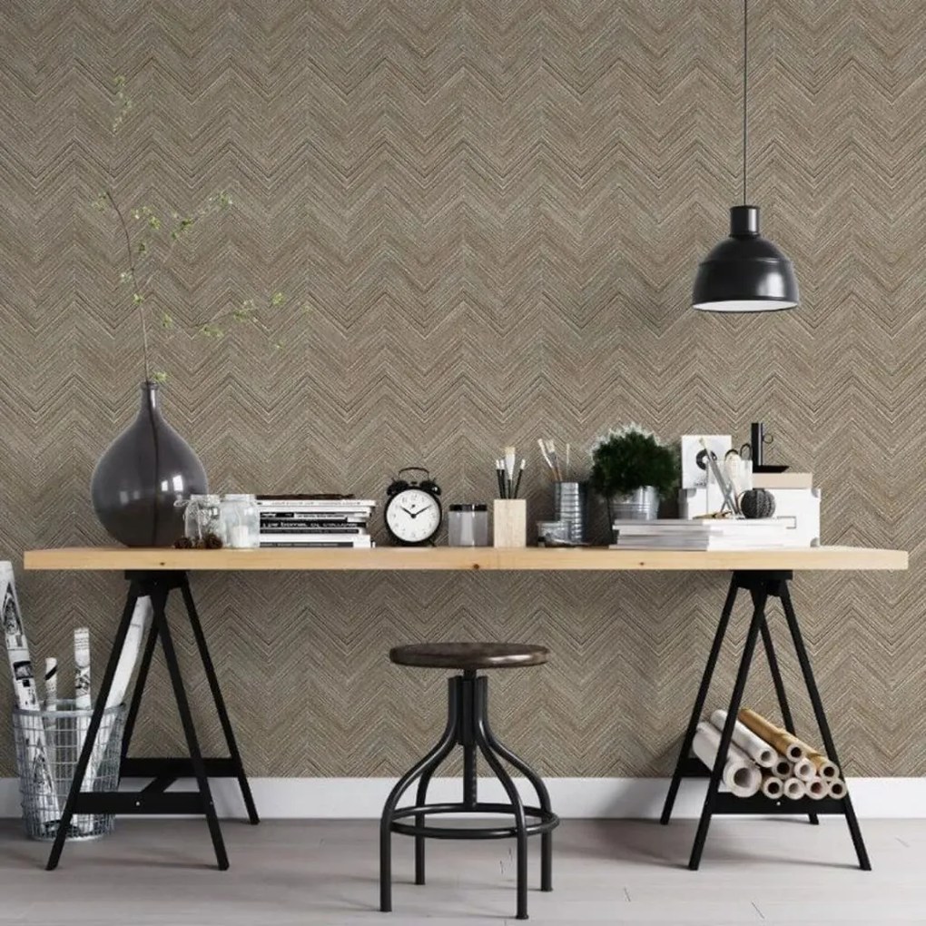Papel de parede Topchic Herringbone castanho