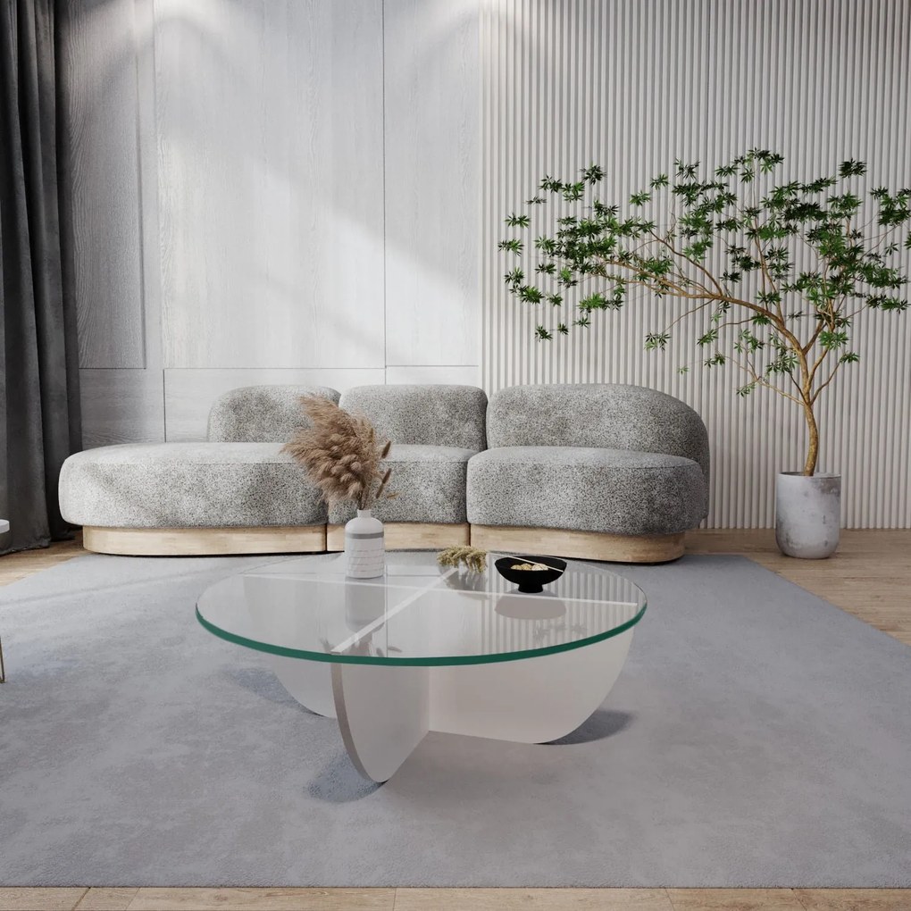 Mesa de Café Lily - Branca - 90x30x90 cm
