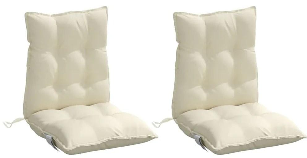 Almofadões cadeira encosto baixo 2 pcs tecido oxford creme