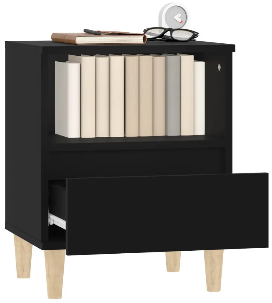 Mesa de cabeceira 40x35x50 cm preto