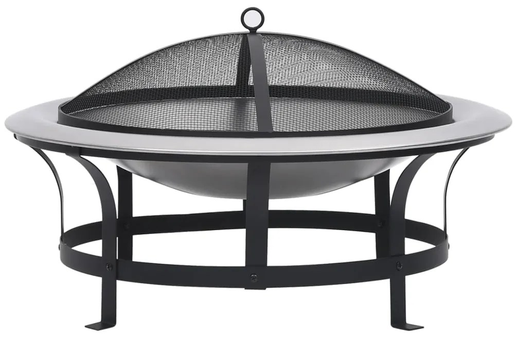 vidaXL Braseira de exterior com grelha aço inoxidável 76 cm