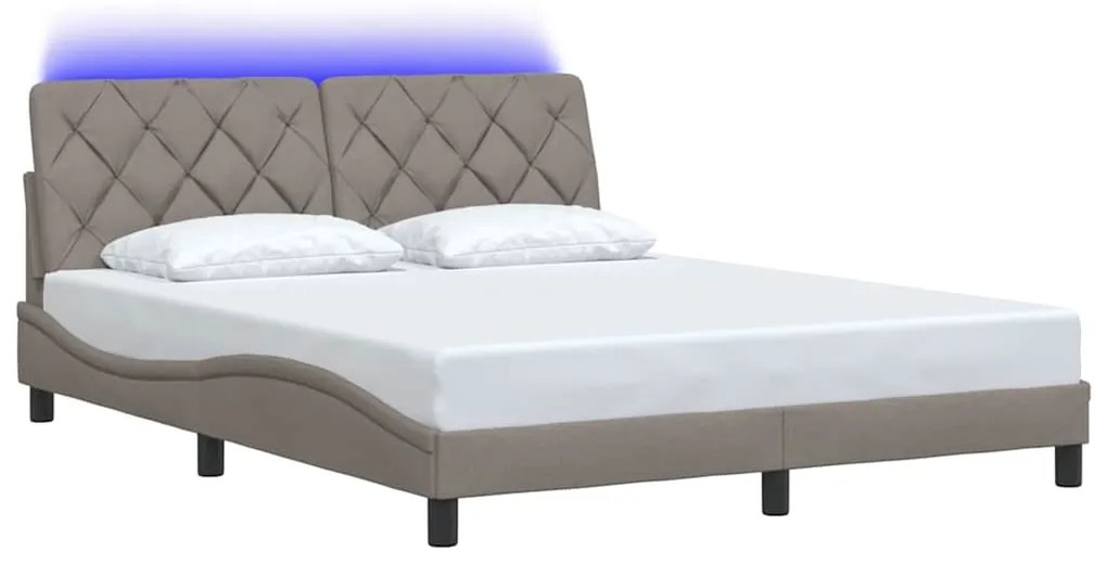 Estrutura de cama com LED sem colchão 160x200 cm tecido
