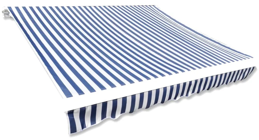 vidaXL Lona para toldo azul e branco 350x250 cm