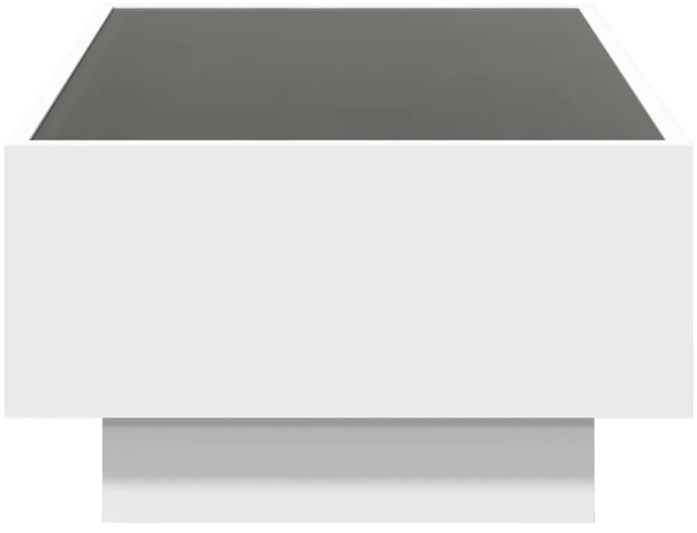 Mesa de centro c/ LEDs 90x50x30 cm derivados de madeira branco