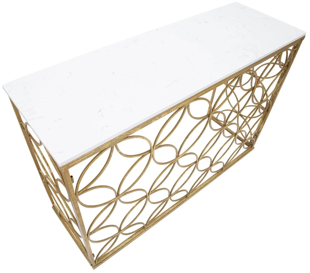MESA CONSOLA STAR MARBLE 120X40X80 CM DOURADO