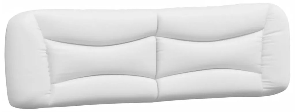Estrutura de cama c/ cabeceira couro artificial branco e preto