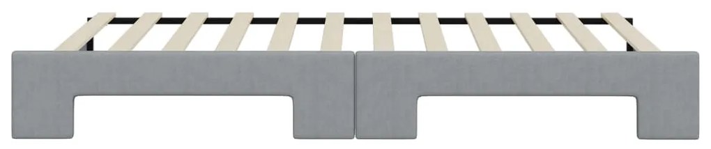 Sofá-cama com gavetão 90x200 cm tecido cinzento-claro