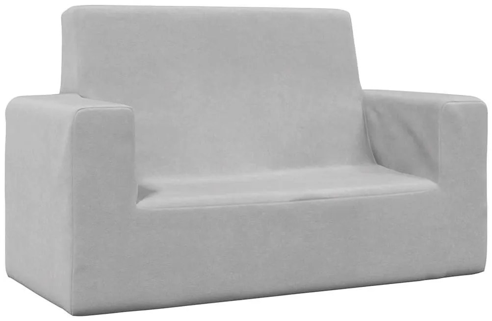 vidaXL Sofá infantil de 2 lugares pelúcia cinzento-claro