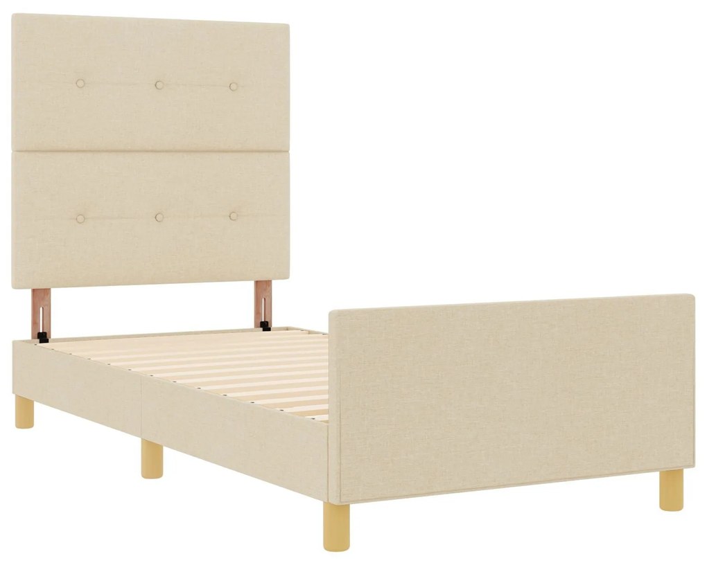 Cama vidaXL Creme 90x190 cm em Tecido