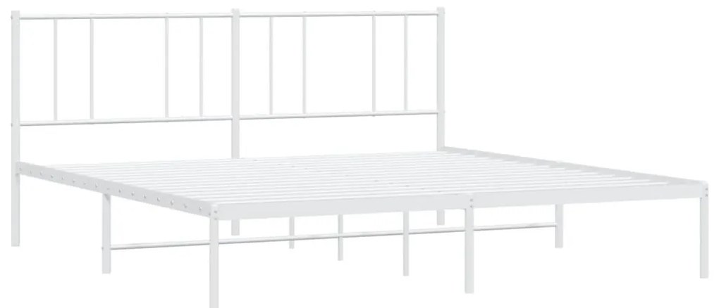 Estrutura de cama com cabeceira 180x200 cm metal branco