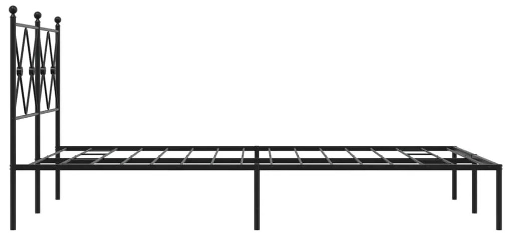 Estrutura de cama com cabeceira 120x190 cm metal preto