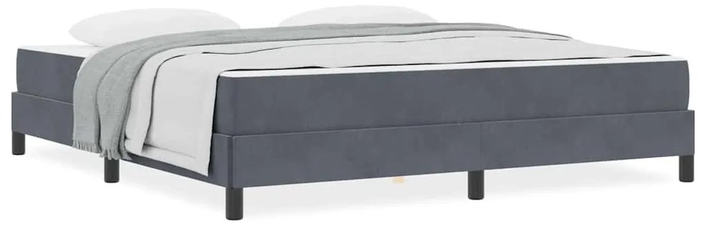 Cama box spring com colchão Cinza Escuro 180 x 200 cm Veludo