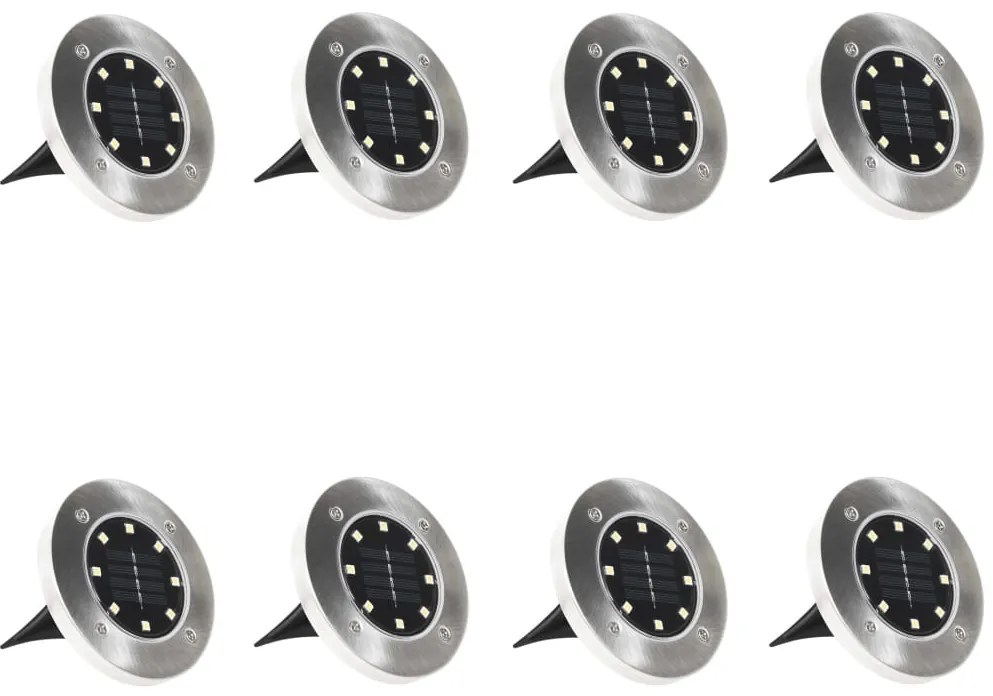 Iluminação LED solar de solo 8 pcs cor RGB