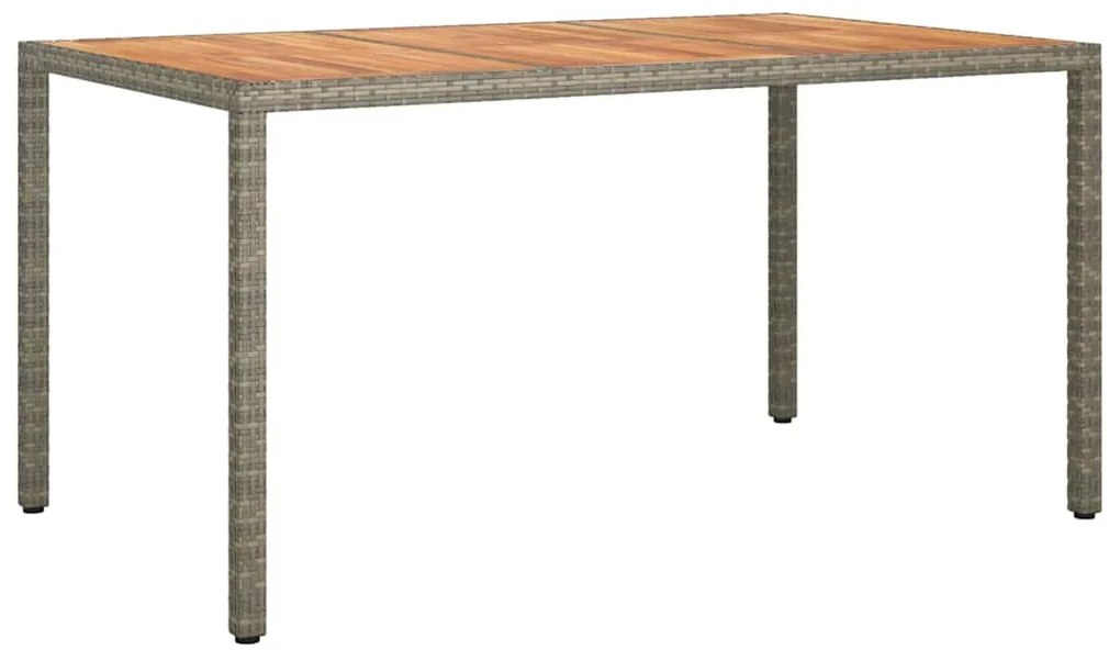 Mesa de Jantar Jardim Cinza 150x90x75 cm Rattan Sintético