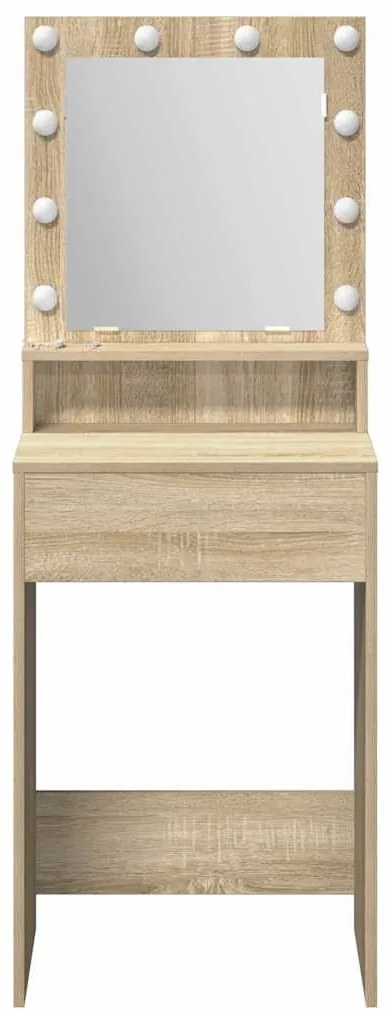 Mesa de Maquiagem com Luzes LED em Carvalho Sonoma, 50x41x135 cm