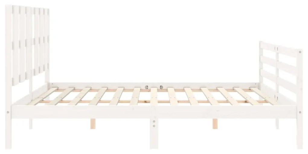 Estrutura cama Super King Size c/ cabeceira madeira branco