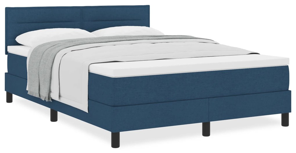 Cama Box com Colchão Azul 160x200 cm Tecido