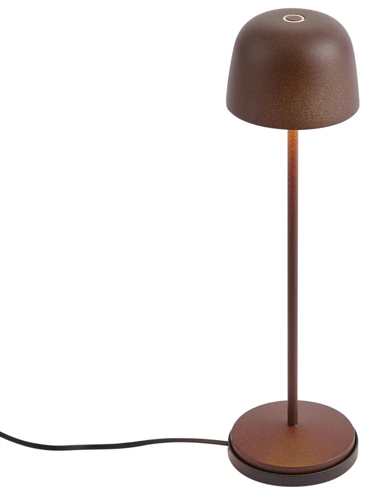 Candeeiro de Mesa Castanho Ferrugem Incl. LED Recarregável com Estação de Carregamento IP65 - Raika Moderno