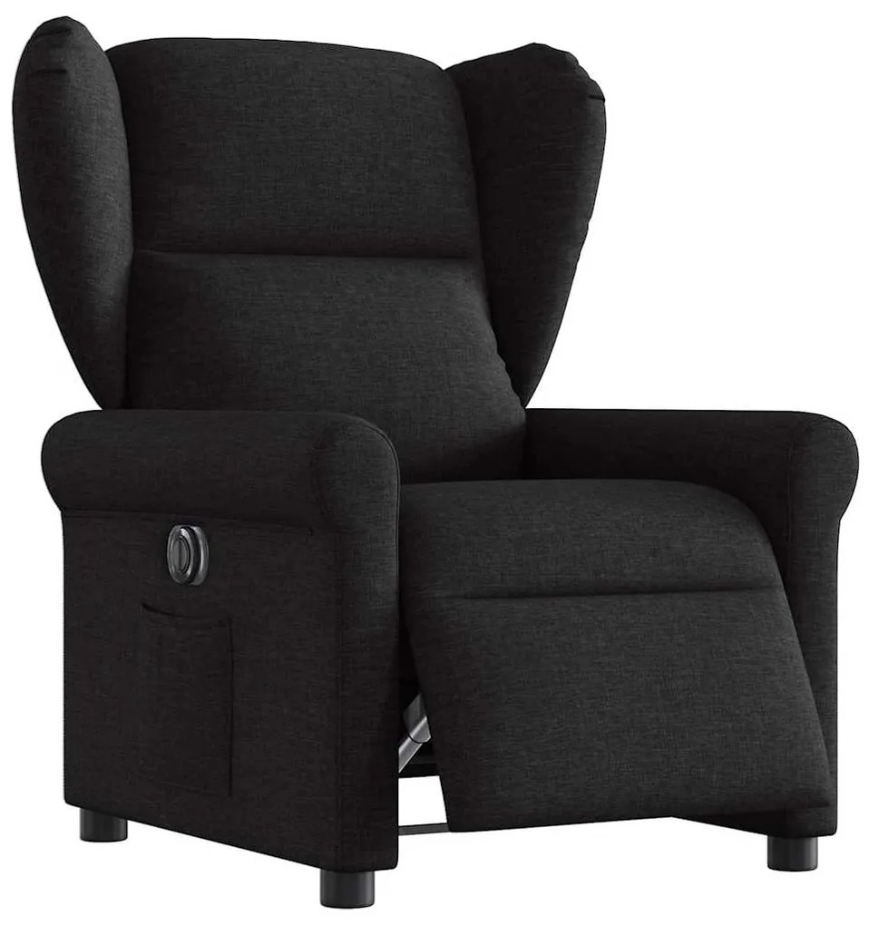 vidaXL Poltrona elétrica reclinável tecido preto