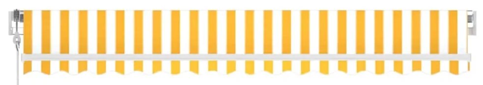 Toldo autom. LED e sensor de vento 450x300 cm amarelo/branco