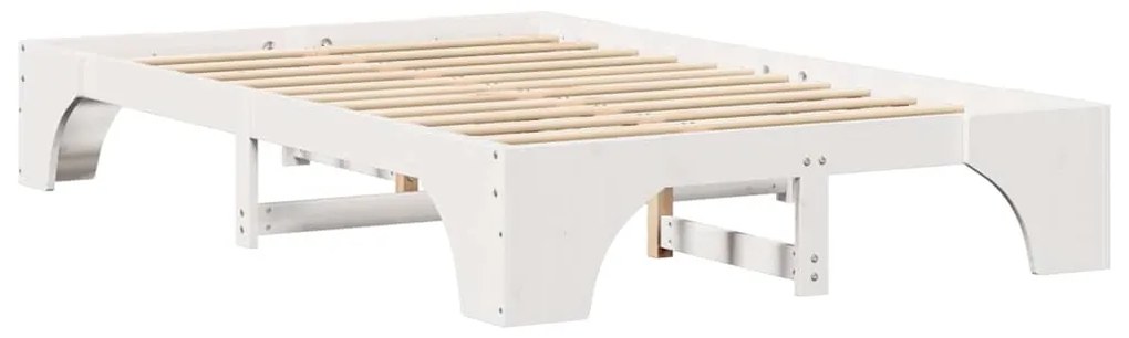 Cama Branca 140x190 cm em Madeira de Pinho Sólido
