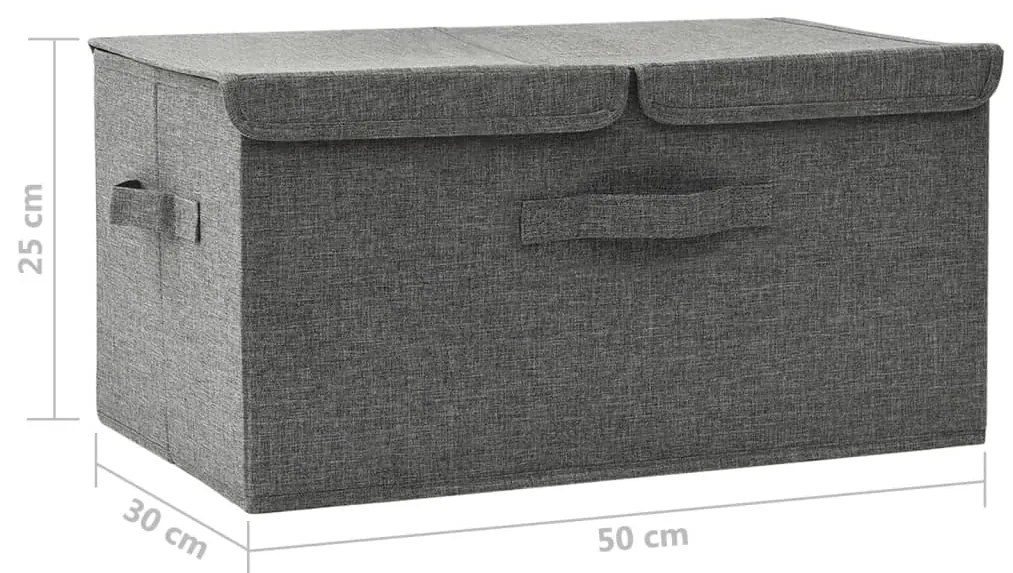 Caixa de arrumação 50x30x25 cm tecido antracite