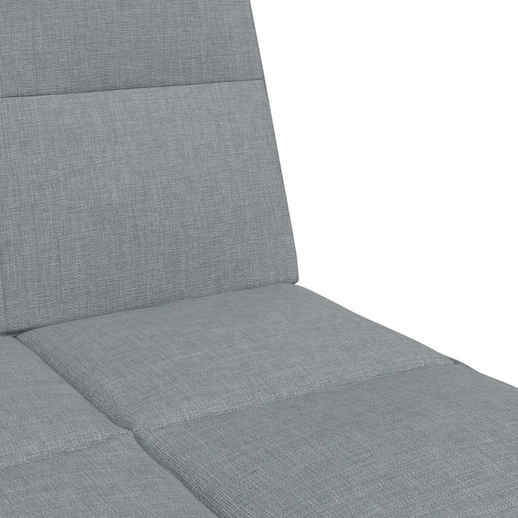 Sofá-cama de 2 lugares c/ apoio de pés tecido cinzento-claro
