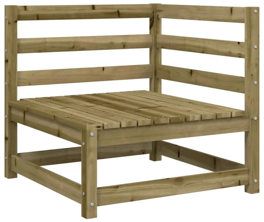 3 pcs conjunto de sofás para jardim madeira de pinho impregnada