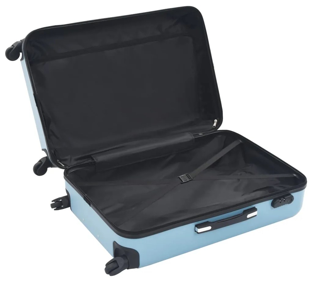 Conjunto de tróleis estojo rígido 3 pcs ABS azul
