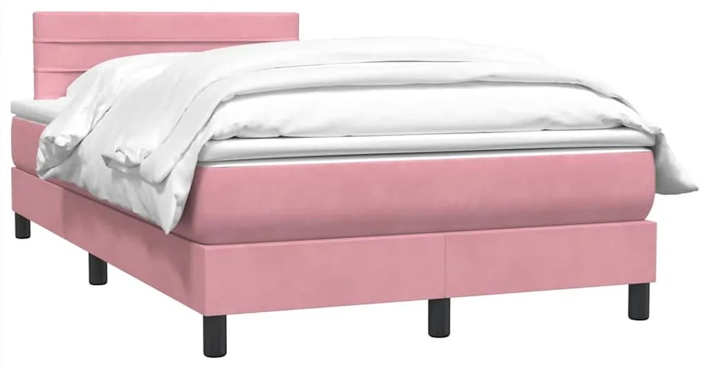 Cama com molas/colchão 120x220 cm veludo rosa