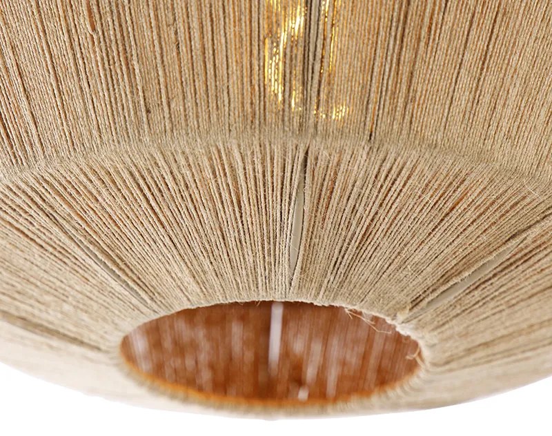 Candeeiro de teto oriental preto com corda - Riki