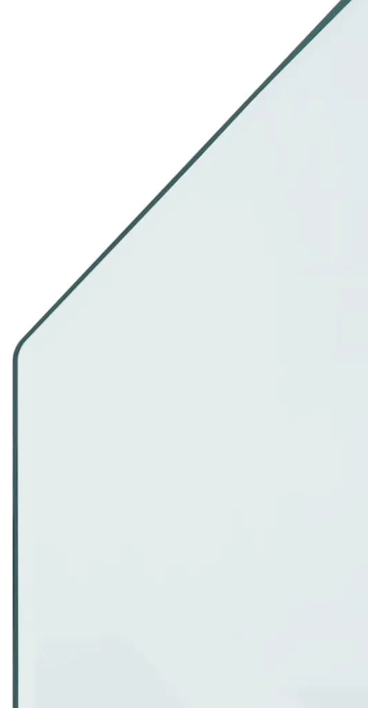 Placa de vidro para lareira hexagonal 80x50 cm
