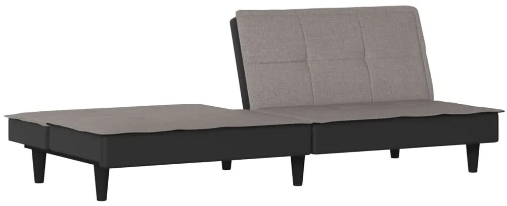 Sofá-cama tecido cinzento-acastanhado