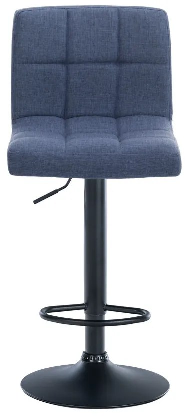 Conjunto de 2 bancos altos em tecido com estrutura preta 94-114 x 46 x 47 cm azul