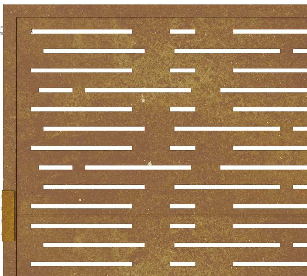 Portão de jardim 105x155 cm aço corten design quadrados